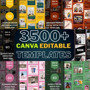 3500+ Canva Editable Social Media Templates Mega Bundle | Instagram, Business & Niche Content Pack