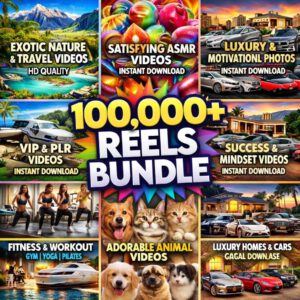 100,000+ Viral Reels Bundle | AI Animated Faceless Content Kit (PLR & MRR Rights)